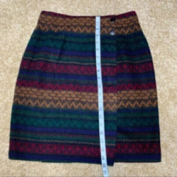 Issac Hazan 80s Vintage High Waisted Tribal Wrap Skirt - Picture 8 of 14